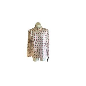 Casting & Smith Women's Christmas Holiday Print Mock Neck Top‎ Festive Fun